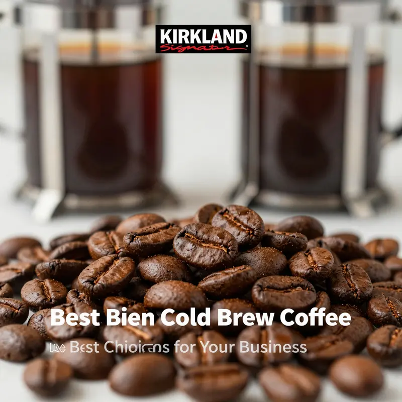 A selection of Kirkland Signature Coffee products ready for cold brewing.