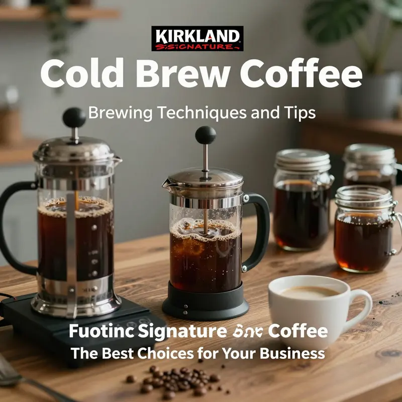 A selection of Kirkland Signature Coffee products ready for cold brewing.
