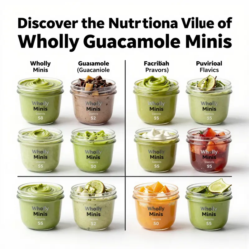 An inviting display of Wholly Guacamole Minis highlighting their nutritional value.