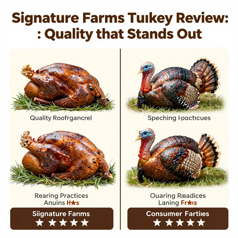 Signature Farms turkeys thrive in a natural and sustainable environment, highlighting their premium quality.