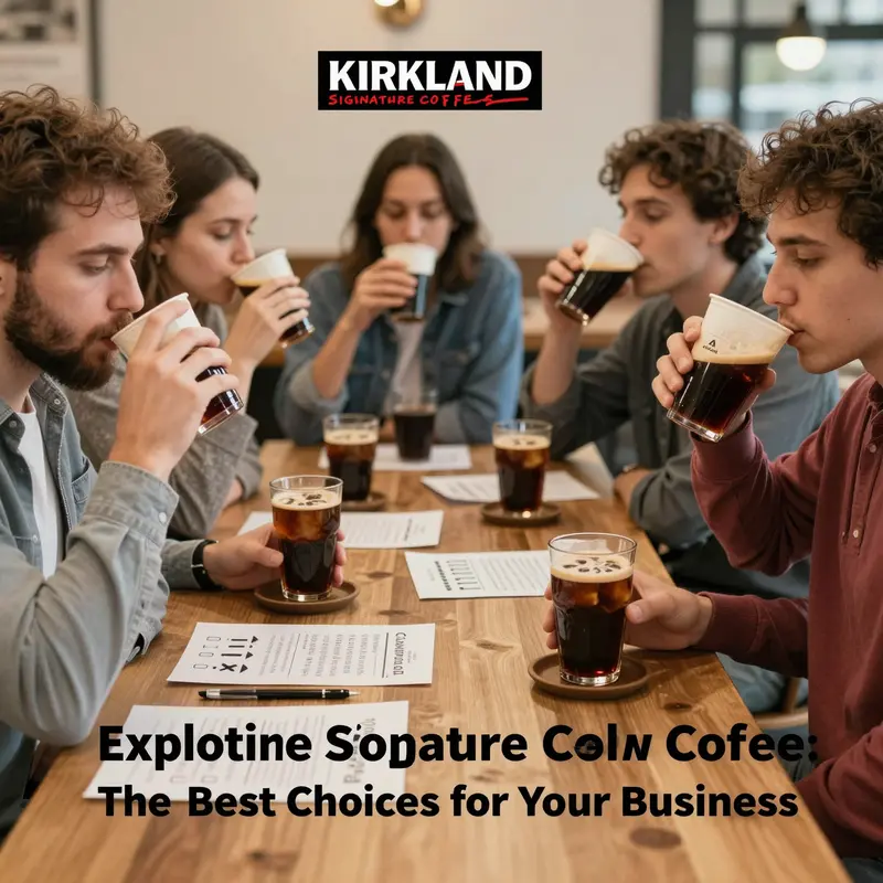 A selection of Kirkland Signature Coffee products ready for cold brewing.