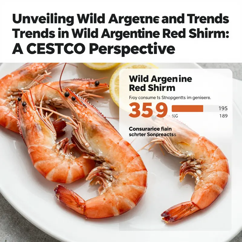 Freshly displayed Wild Argentine Red Shrimp at Costco, highlighting their quality and vibrant coloration.