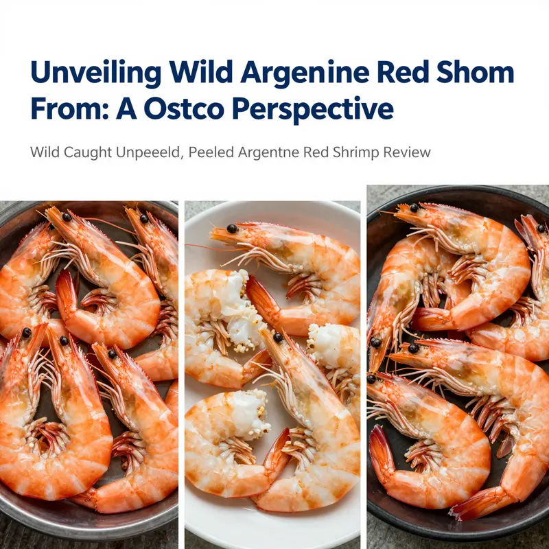 Freshly displayed Wild Argentine Red Shrimp at Costco, highlighting their quality and vibrant coloration.
