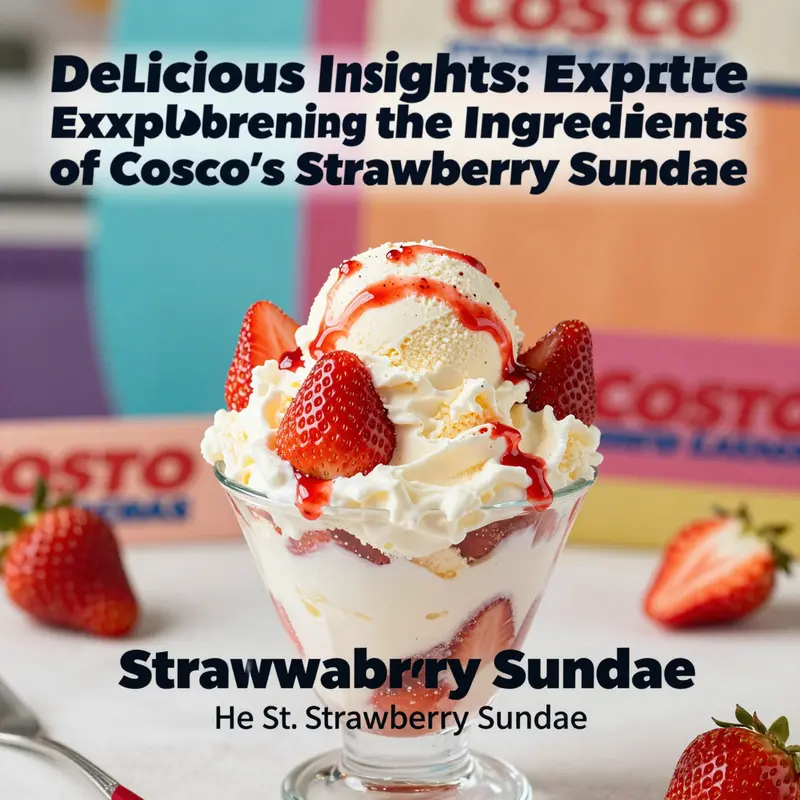Fresh strawberries and creamy vanilla ice cream are the stars of the Costco Strawberry Sundae.