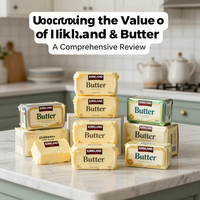 An inviting kitchen scene featuring Kirkland butter packages on a countertop, emphasizing its importance in cooking.