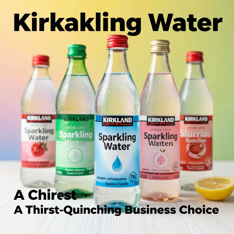 A colorful assortment of Kirkland Sparkling Water bottles on display, highlighting its freshness and appeal.