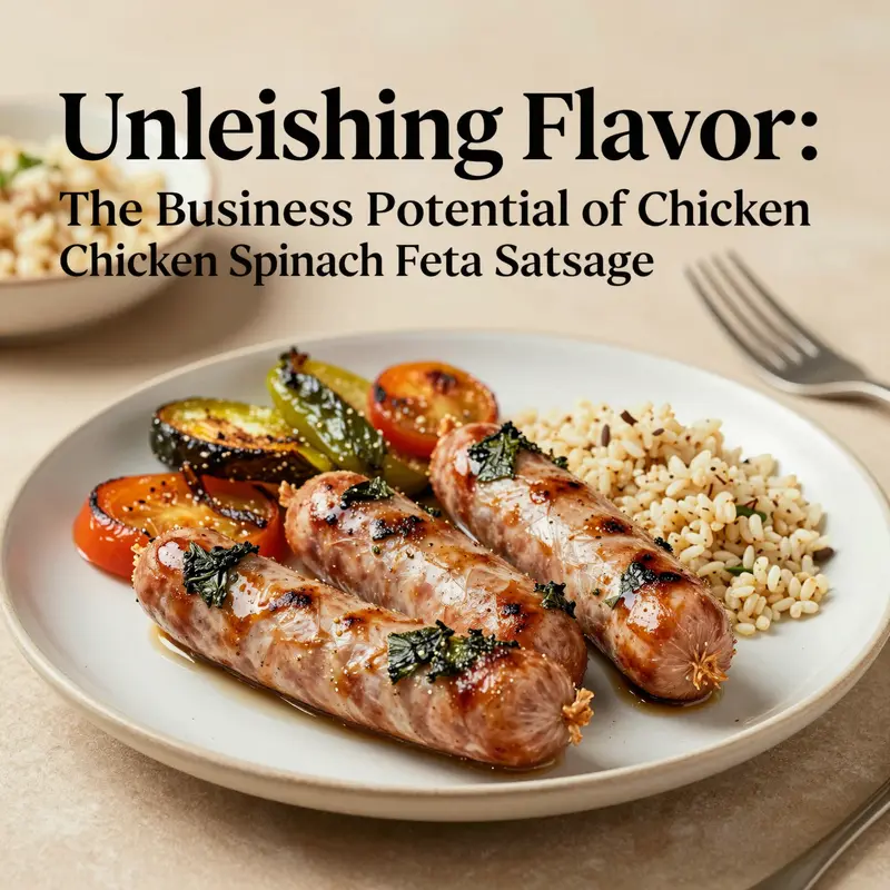 Efficient production line for Chicken Spinach Feta Sausage using fresh ingredients.