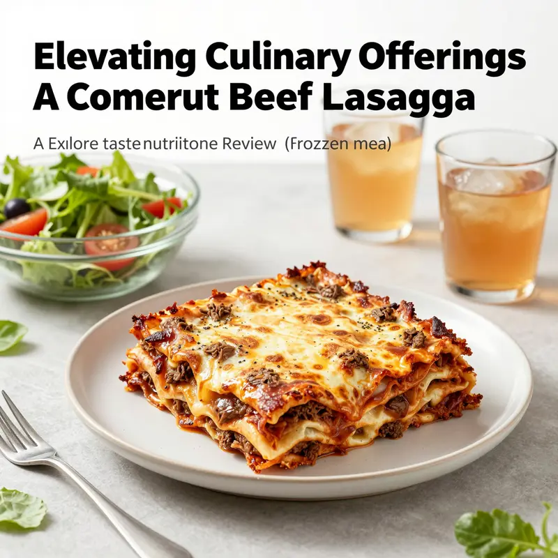 A dining table set with Kirkland Beef Lasagna, fresh salads, and drinks, ideal for gatherings.