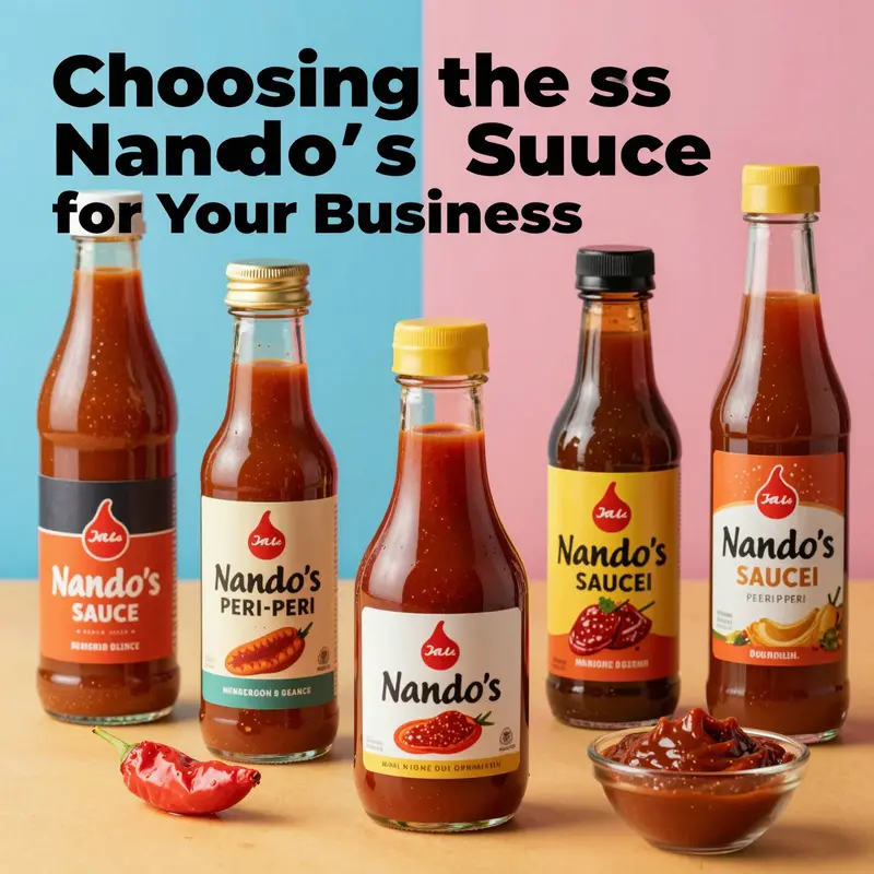 Colorful collage of different Nando's sauces, highlighting their unique packaging and blend of flavors.