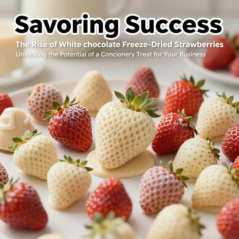 A colorful assortment of white chocolate freeze-dried strawberries arranged in an aesthetically pleasing manner.