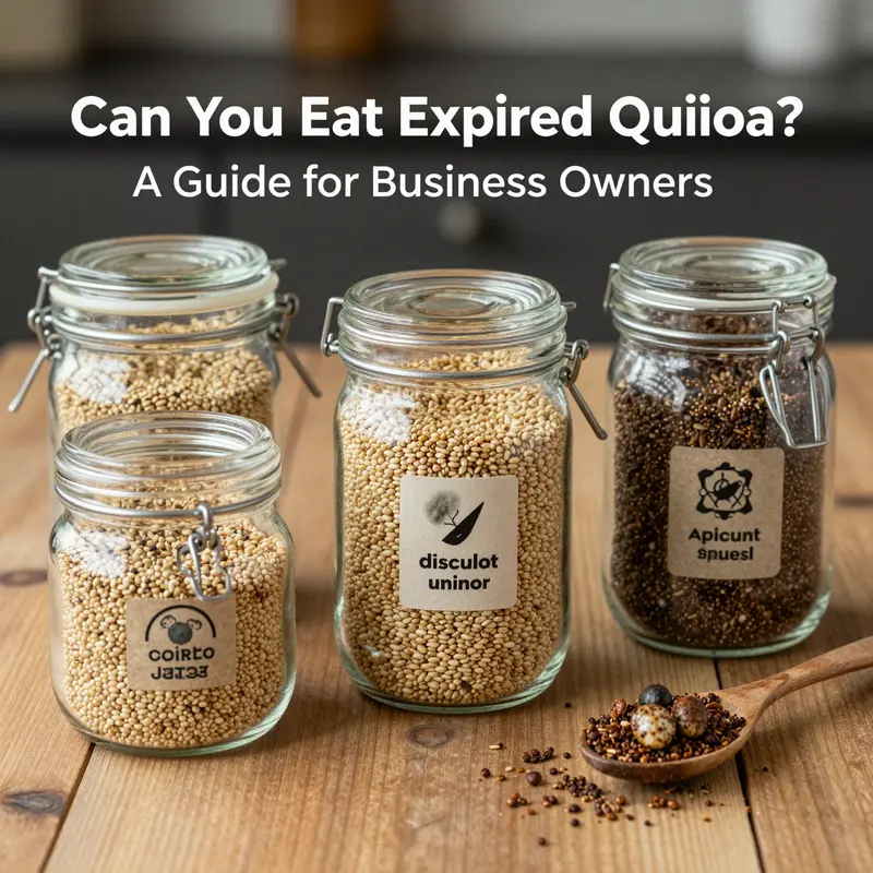 A close-up of healthy quinoa grains ready for use, highlighting food safety considerations.