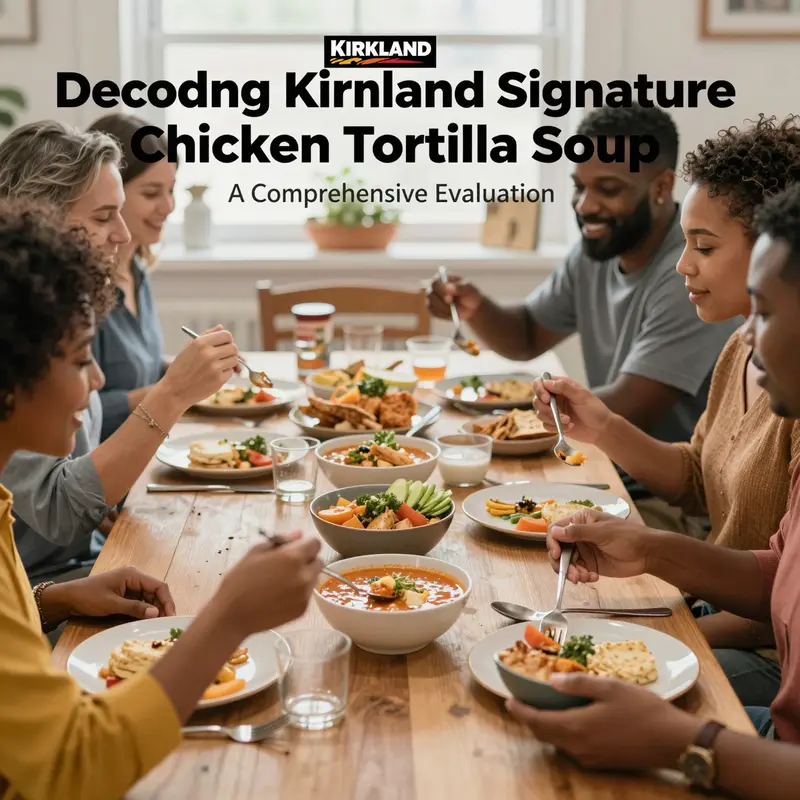 Kirkland Signature Chicken Tortilla Soup served hot with complementary toppings, showcasing its appeal.