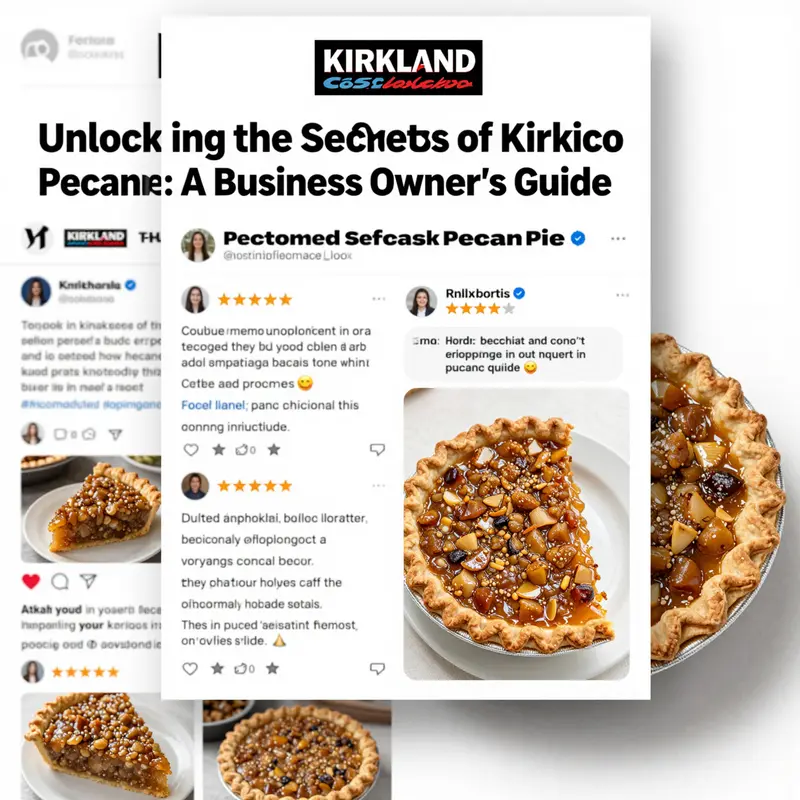 An enticing close-up of Kirkland’s Pecan Pie highlighting its appealing texture and ingredients.