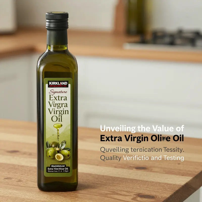 Quality testing of Kirkland Signature Extra Virgin Olive Oil confirmed by UC Davis Olive Center.