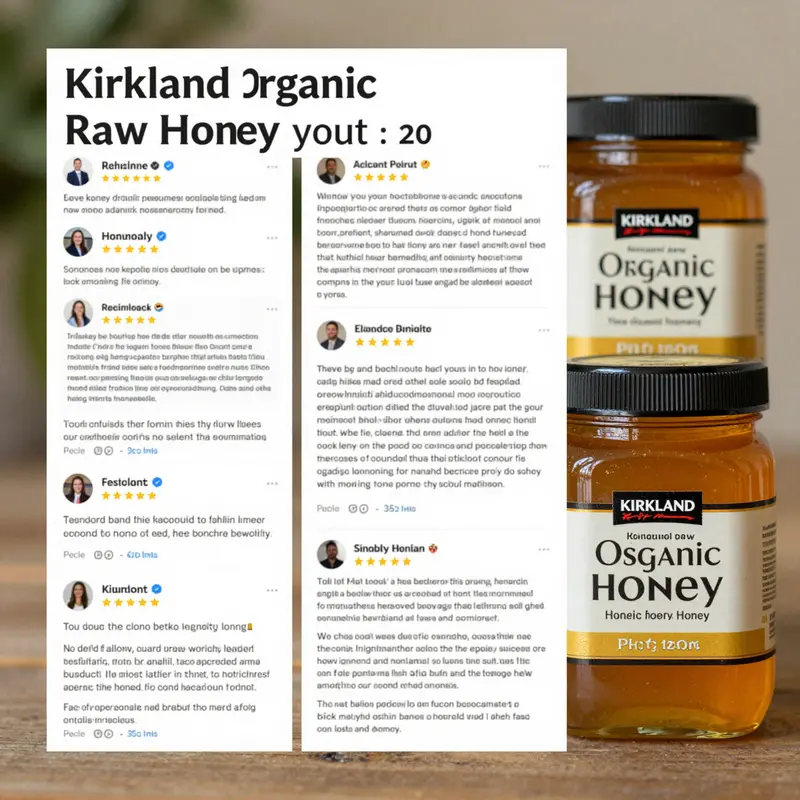 Kirkland Organic Raw Honey exhibits a rich, unprocessed texture, emphasizing its natural qualities.