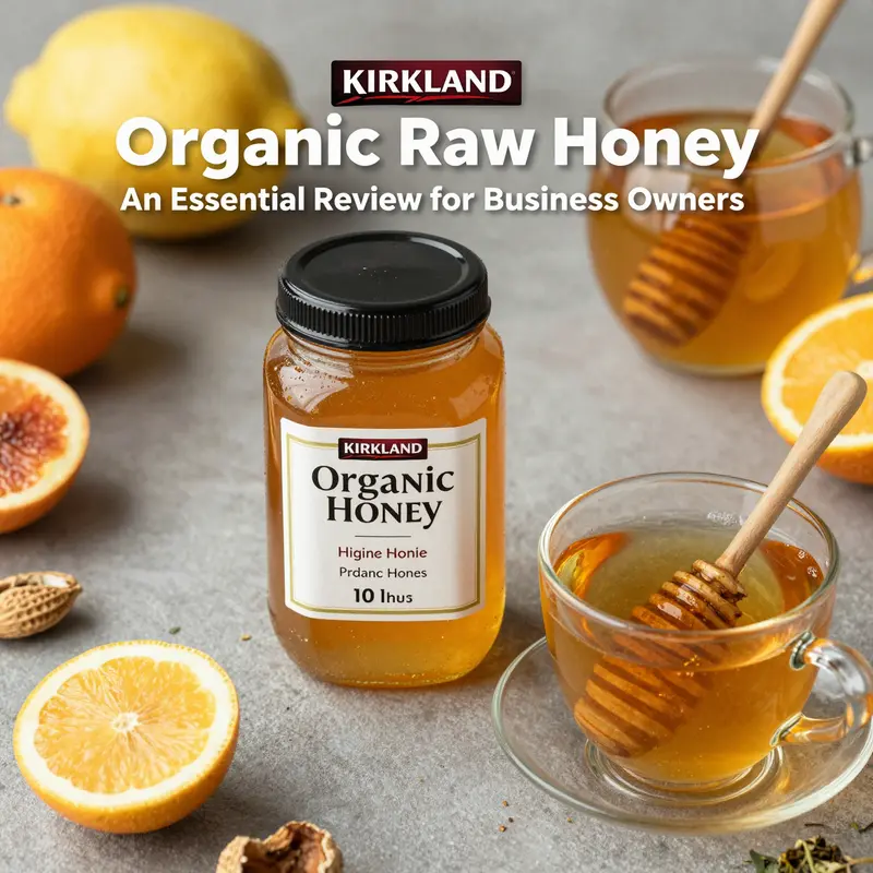 Kirkland Organic Raw Honey exhibits a rich, unprocessed texture, emphasizing its natural qualities.