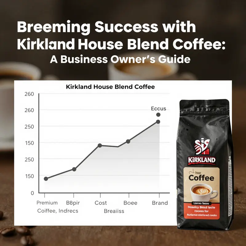 A visual representation of brewing the rich and balanced flavors of Kirkland House Blend Coffee.