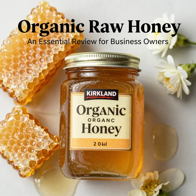 Kirkland Organic Raw Honey exhibits a rich, unprocessed texture, emphasizing its natural qualities.