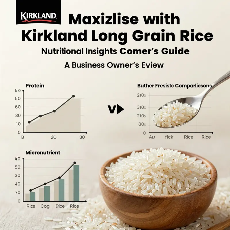 Kirkland Long Grain Rice prominently displayed at Costco, showcasing its accessibility.