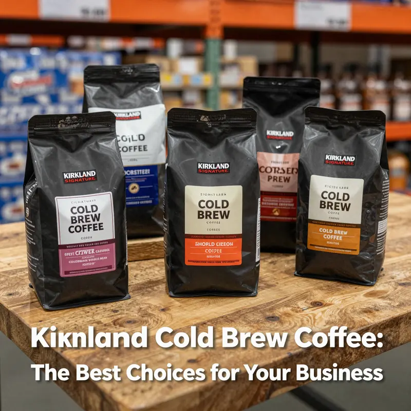 A selection of Kirkland Signature Coffee products ready for cold brewing.