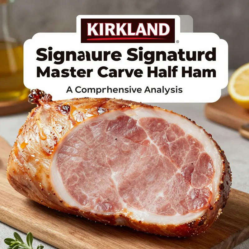 An engaging cover image of Kirkland Signature Master Carve Half Ham demonstrating quality and safety aspects in the food retail industry.