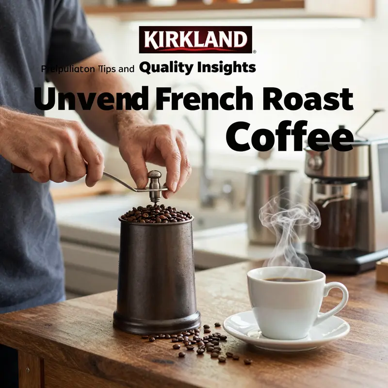 The deep and rich color of Kirkland French Roast Coffee reflecting its bold flavor profile.