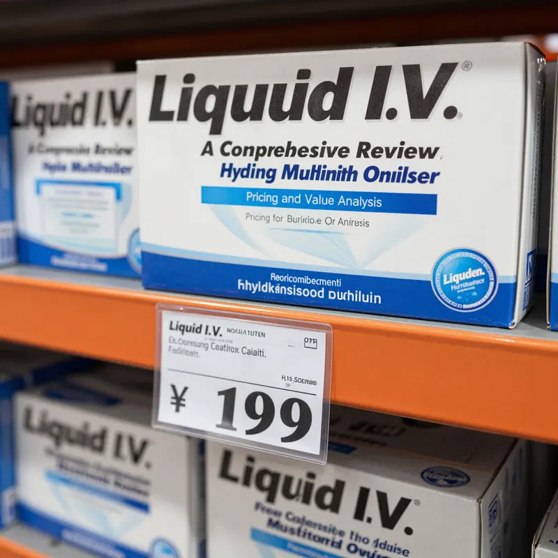 Liquid I.V. Hydration Multipliers prominently displayed at Costco, showcasing competitive pricing and bulk options.