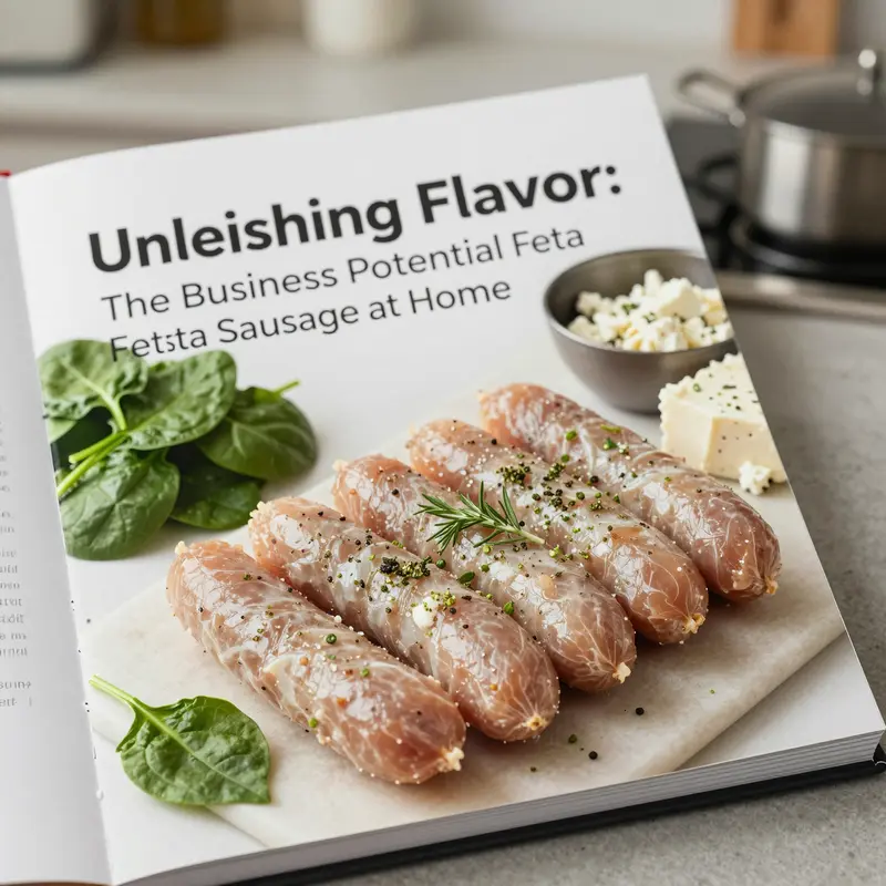 Efficient production line for Chicken Spinach Feta Sausage using fresh ingredients.