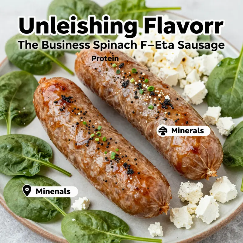 Efficient production line for Chicken Spinach Feta Sausage using fresh ingredients.