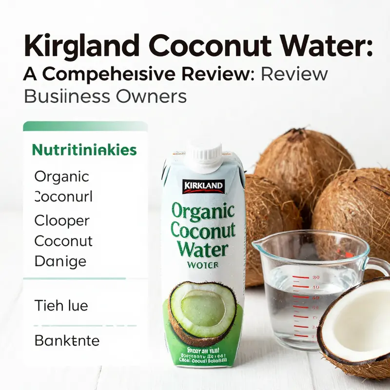 Customer reviews highlighting the positive reception of Kirkland Organic Coconut Water.