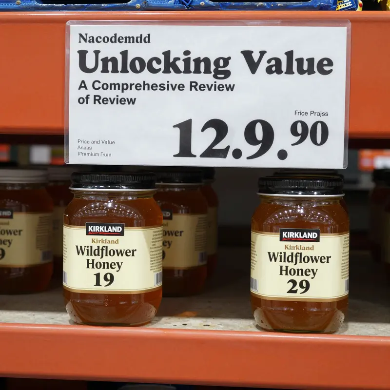 An illustration showing the affordable pricing of Kirkland Wildflower Honey, highlighting its value compared to premium alternatives.