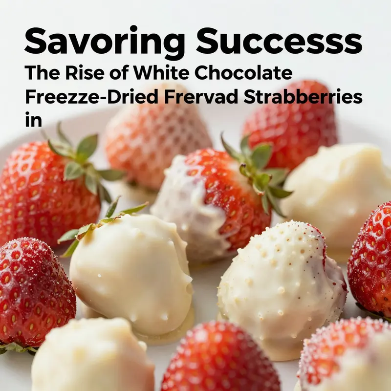 Production process of white chocolate freeze-dried strawberries highlights the coating techniques and preservation methods used.