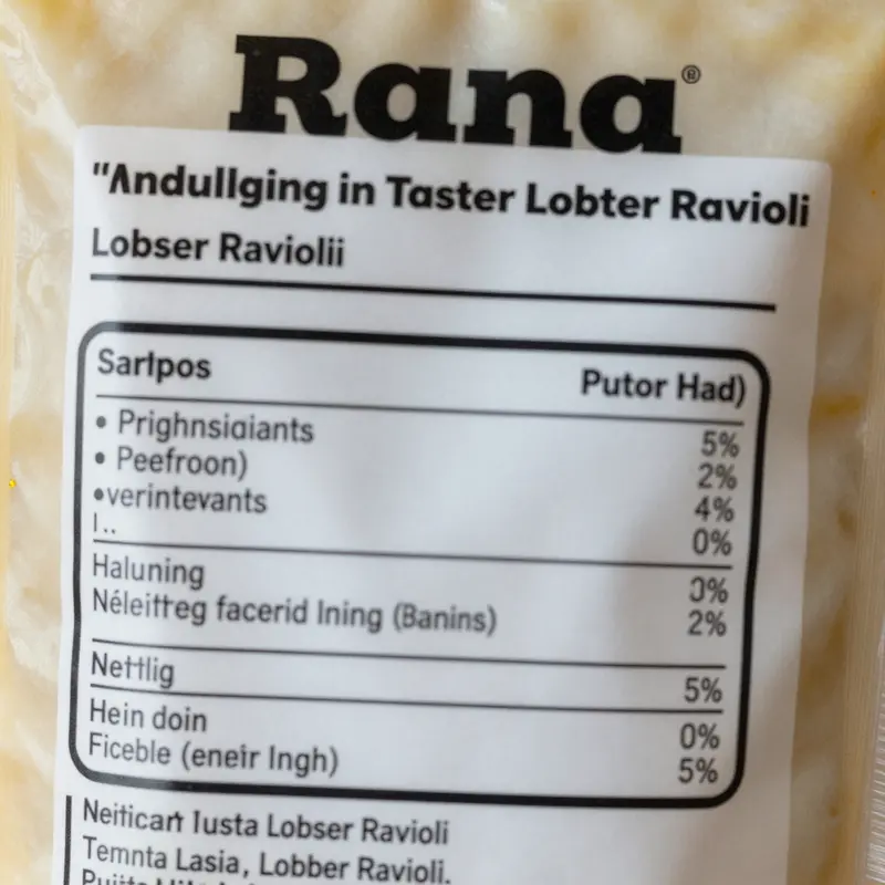 Rana Pasta Lobster Ravioli, elegantly presented to highlight its appealing gourmet qualities.