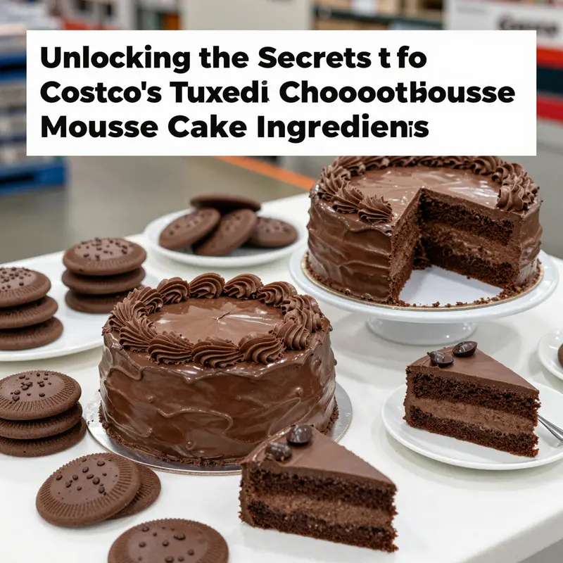 Close-up of Costco’s Tuxedo Chocolate Mousse Cake showcasing its rich texture and layered design.