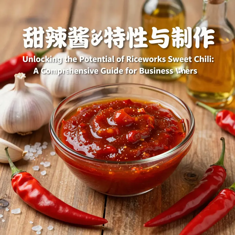 Core ingredients of Riceworks Sweet Chili sauce emphasizing its balanced sweet, spicy, and tangy flavor profile.