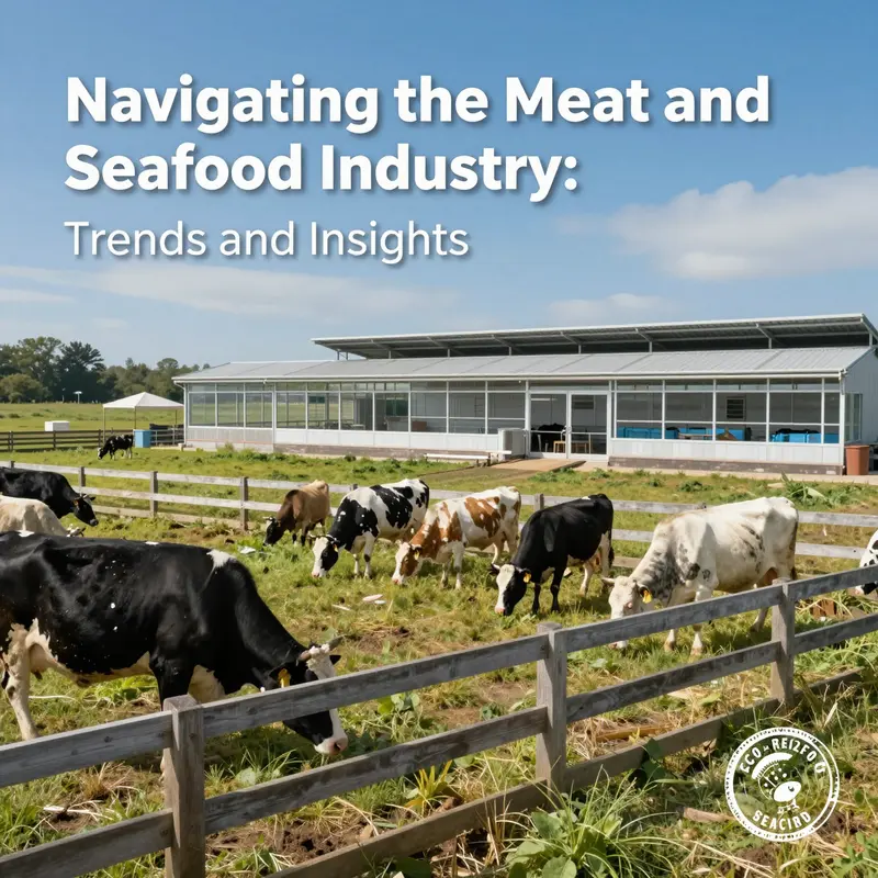 An open-air market vibrant with a variety of meat and seafood options demonstrating the market dynamics.