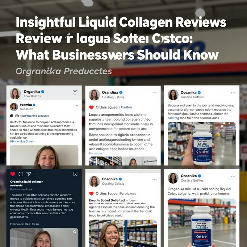 A collection of user-generated content highlighting experiences with Organika liquid collagen.