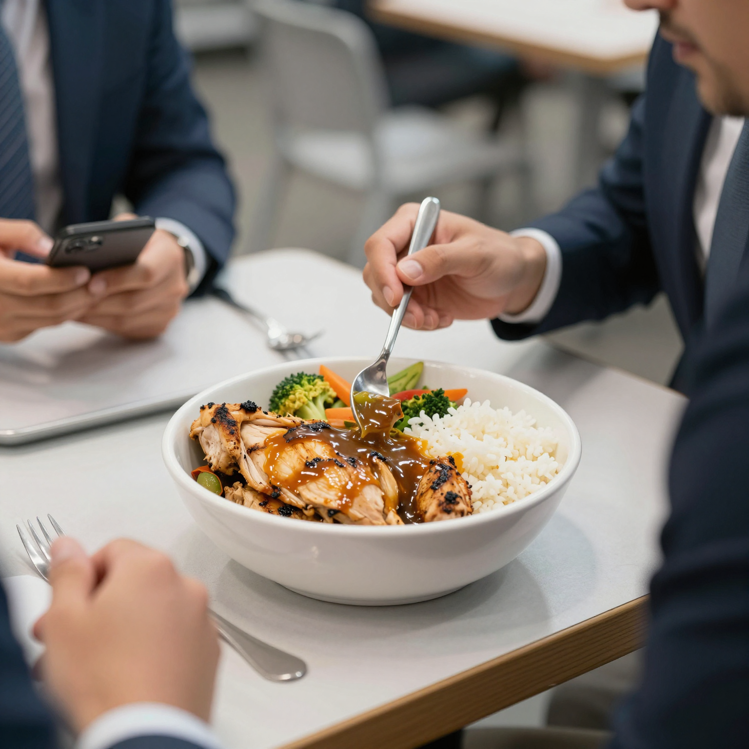 Costco Chicken Bowl in Business Setting
