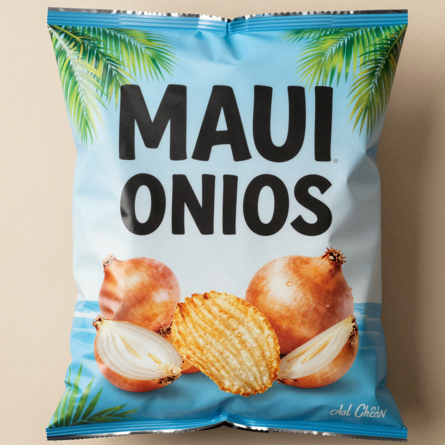 Attractive packaging design for Maui Onion Kettle Chips