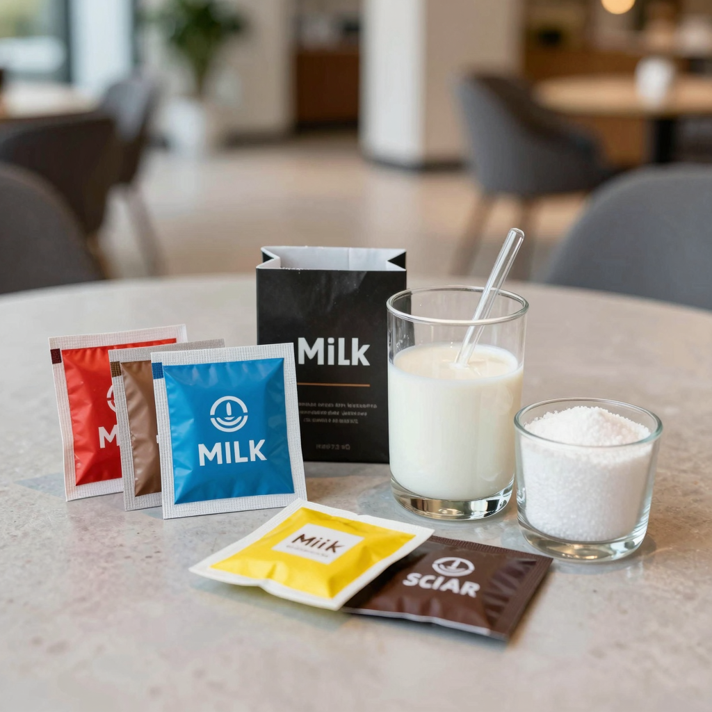 Coffee Sachets with Milk and Sugar