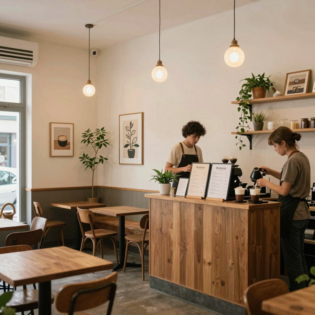 Cozy Coffee Shop Setting