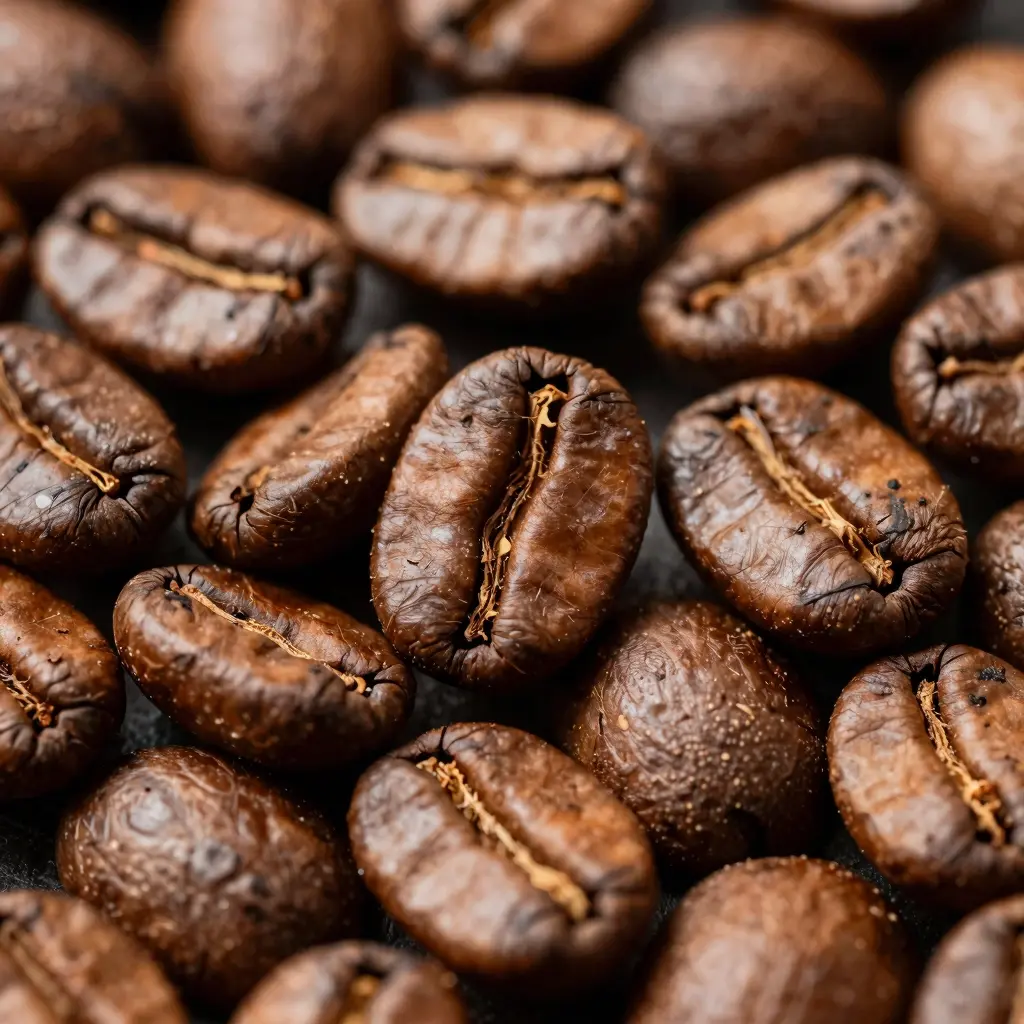 Close-up of Organic Coffee Beans