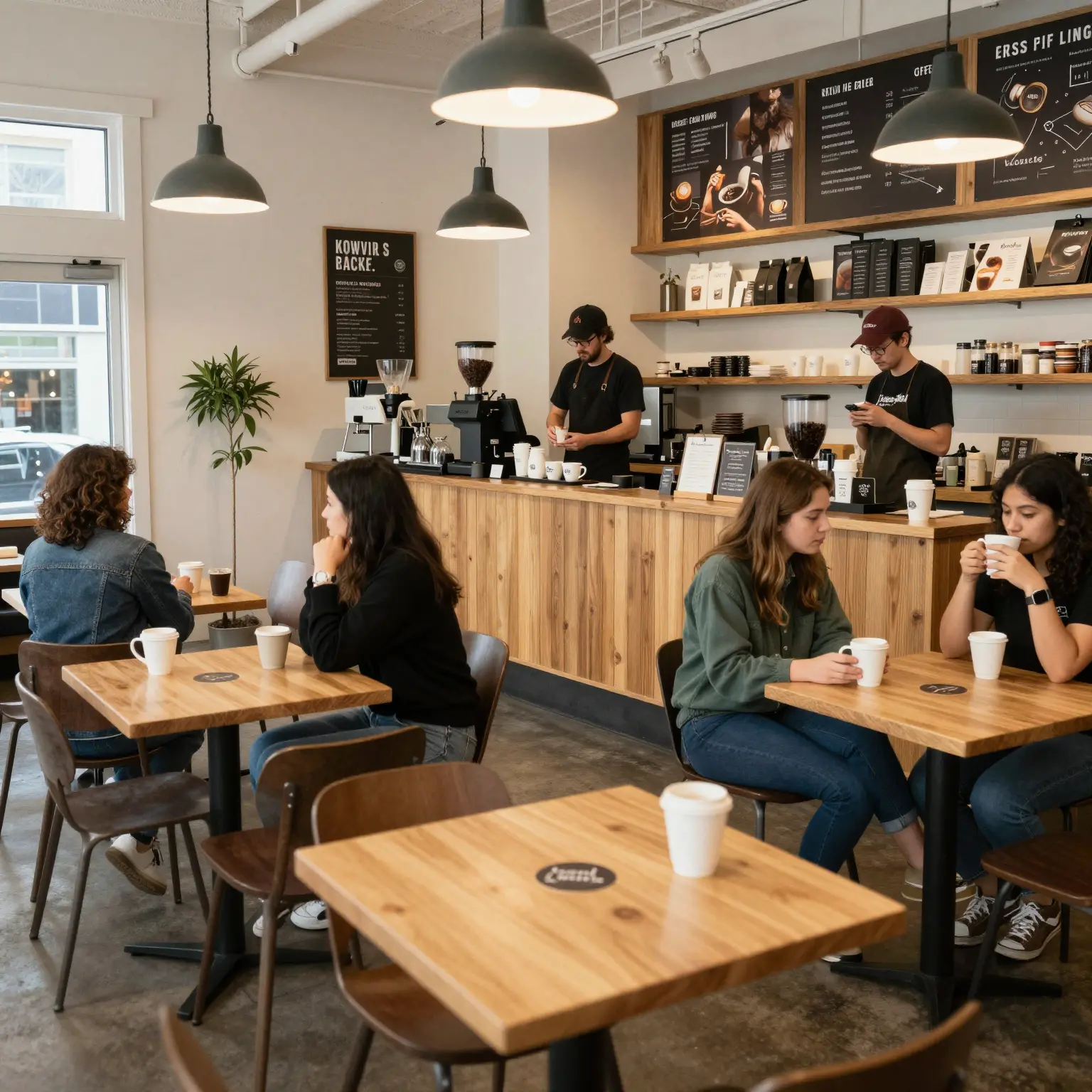 Coffee shop atmosphere in Kirkland