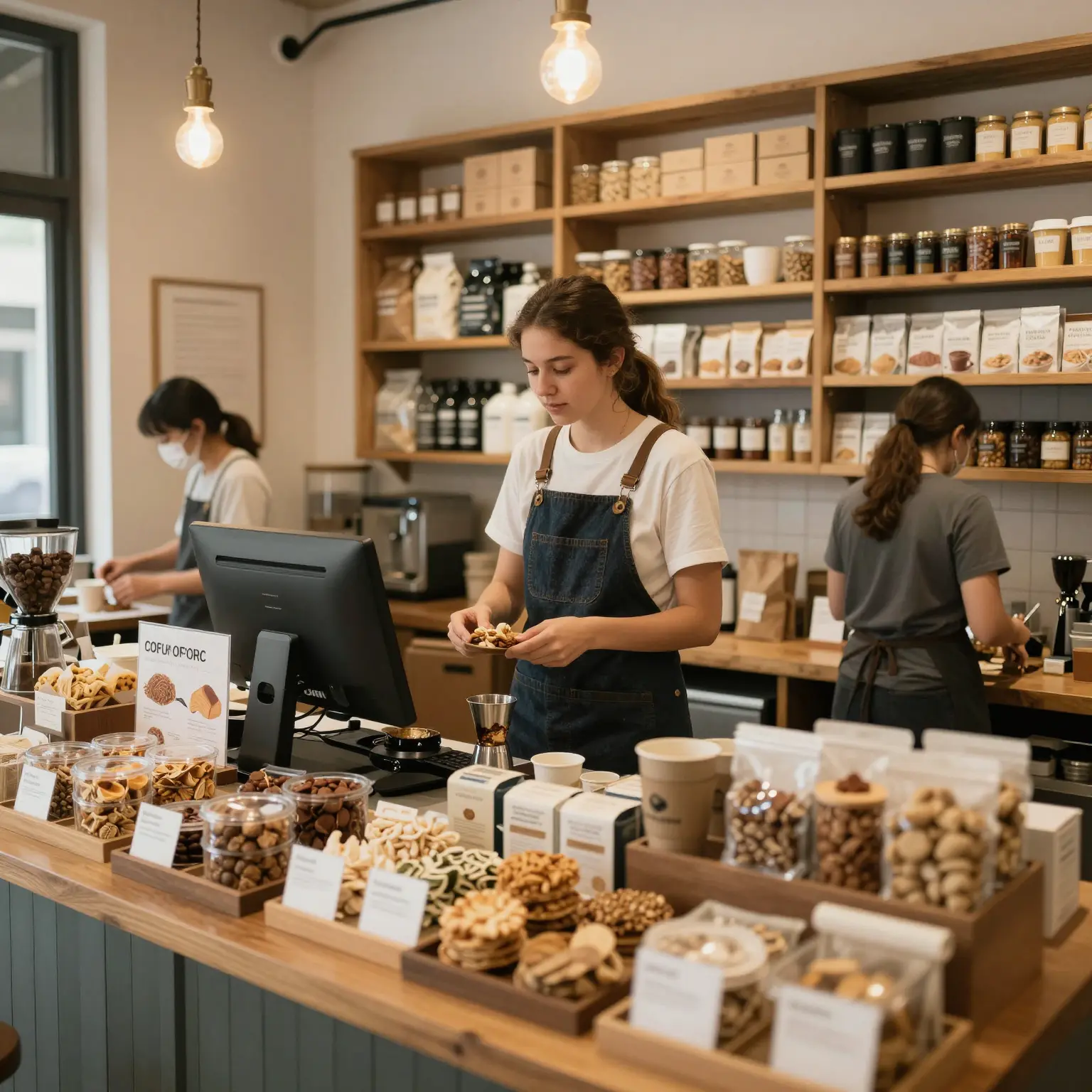 A cozy coffee shop setting showcasing good customer service